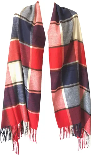 Miniatura 15 de NY GOLDEN FASHION Bufanda de invierno de gran tamaño para mujer, diseño de tartán escocés, a cuadros, con tacto de cachemira
