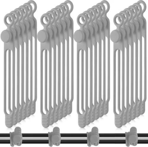 Miniatura 20 de Nuanchu 40 bridas de silicona reutilizables, correas ajustables, organizador de cables de carga multiusos para sujetar cables de carga