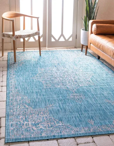 Miniatura 30 de Unique Loom Outdoor Traditional Collection - Alfombra de área antigua (4 pies 1 pulgada x 6 pies 1 pulgada, rectangular, beige y negro)