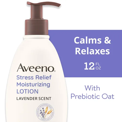Miniatura 2 de Aveeno Stress Relief Moisturizing Body Lotion with Lavender Scent, Natural Oatmeal to Calm & Relax, Non-Greasy Daily Stress Relief Lotion, 12 fl. oz