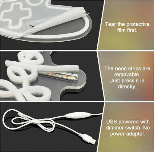 Miniatura 7 de Letrero de neón de Feliz Cumpleaños, letrero de feliz cumpleaños, luz LED de neón española con regulador de intensidad alimentado por USB, letrero