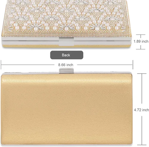 Miniatura 7 de Evening Clutch Pearl Purse for Women, Party Clutches Bag Wedding Formal Handbags