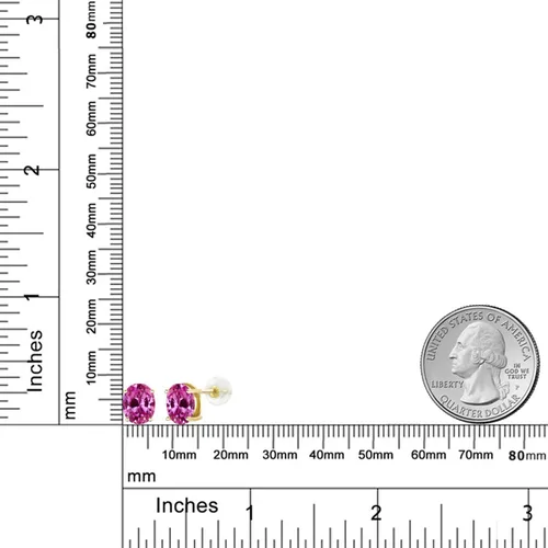 Miniatura 105 de Gem Stone King Aretes de oro de 14 quilates con piedra natal ovalada de 0.315 x 0.236 in Aretes de oro para mujer