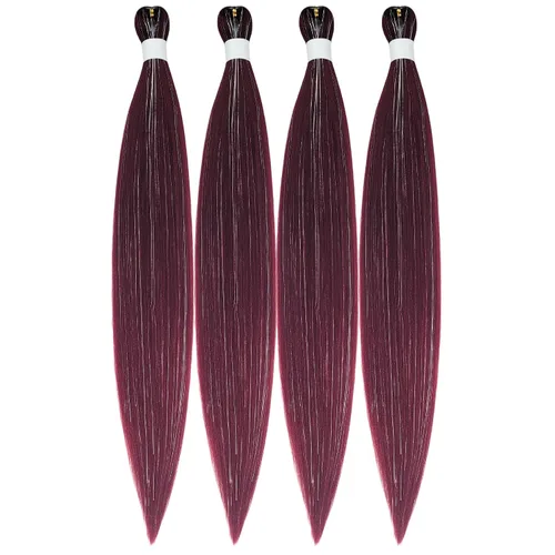 Miniatura 58 de Cabello estirado de fibra Kanekalon para trenzar con cabello humano, color naranja rojizo, 16 pulgadas, paquete de 6