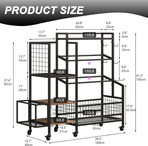 Miniatura 2 de Soporte para mancuernas de 3 niveles, soporte de pesas ajustable para gimnasio en casa, soporte de peso resistente con ganchos para mancuernas