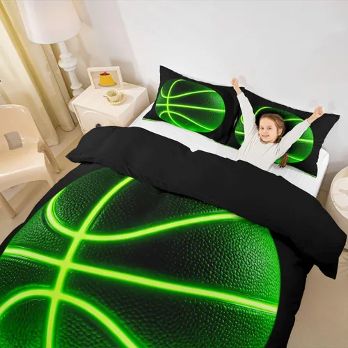 Miniatura 16 de Erosebridal Sports Duvet Cover Football Patchwork Bedding Sets, Geometric Ball Pattern Bed Cover Rugby Game Bed Set Twin