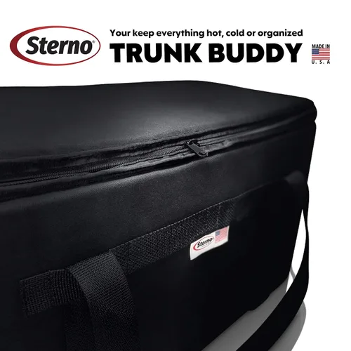 Miniatura 9 de Sterno Trunk Buddy Organizador aislado a prueba de fugas, bolsa de alimentos fríos y calientes para comestibles, bebidas y más, exterior de tela