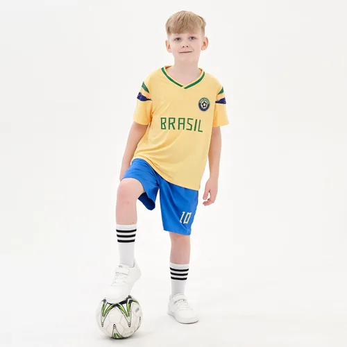 Miniatura 6 de Cnins Camisetas de entrenamiento de fútbol para niños de 2 a 14 años, trajes de práctica para niños y niñas con colores del equipo nacional