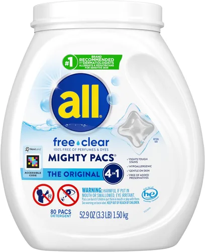 Miniatura 2 de Producto de 2 unidades de detergente para ropa Mighty Pacs Free & Clear (120 unidades) – Detergentes para ropa [ahorro a granel]