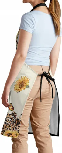 Miniatura 4 de Giwawa Delantal unisex para adultos, impermeable, resistente a las manchas, delantal de cocina con 2 bolsillos para BBQ, parrilla y pintura