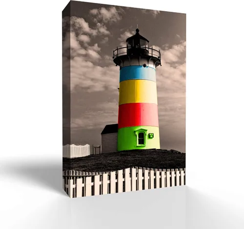 Miniatura 24 de wall26 Lienzo decorativo para pared de faro, decoración de pared del hogar, para dormitorio, sala de estar, pinturas en lienzo con marco, 16 x 24
