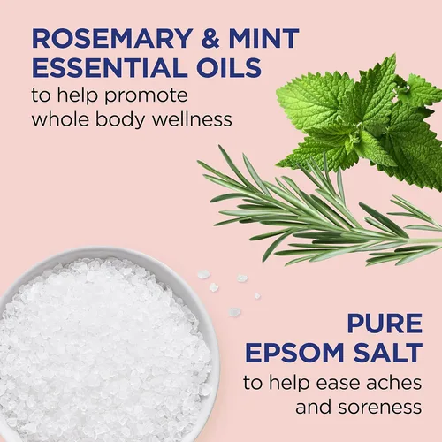 Miniatura 3 de Dr Teal's Remojo de sal de Epsom pura, terapia de bienestar con romero y menta, 3 libras (paquete de 4)