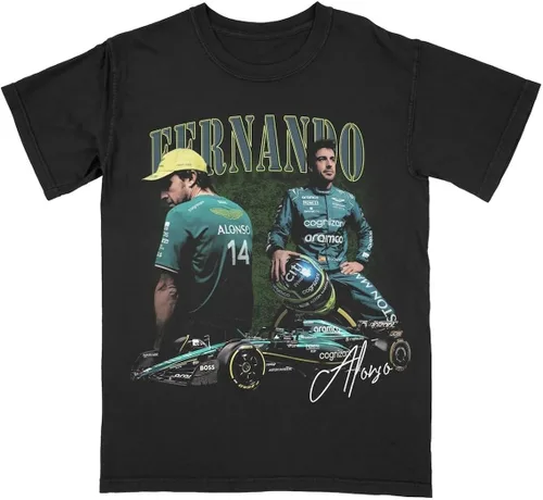 Miniatura 2 de Fernando Alonso Camiseta Vintage Camiseta Formula 1 Racing