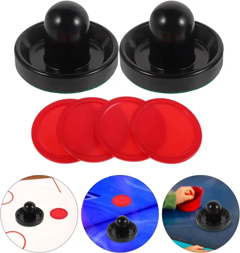 Miniatura 7 de Air Hockey Pusher and Pucks Set Push Handles with Pucks for Table Hockey Durable Accessories for Family Entertainment and Interactive Play