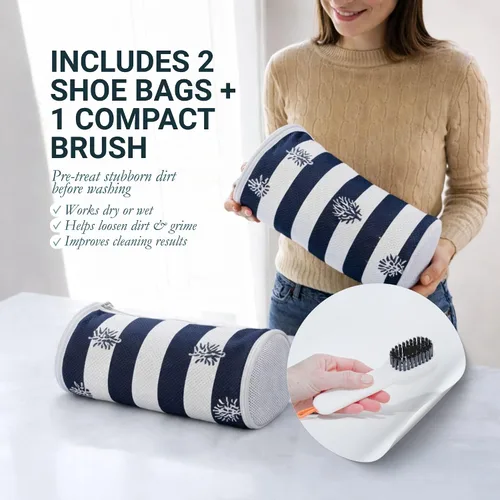 Miniatura 7 de Bolsas para lavadora de zapatos (paquete de 2) – Bolsa de lavandería para tenis, proteger zapatos y lavadora, felpilla gruesa duradera, cremallera