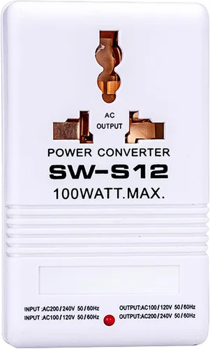 Miniatura 6 de Convertidor de voltaje de alimentación de 110 V a 220 V para subir y bajar transformador de 100 vatios para viajes, color blanco