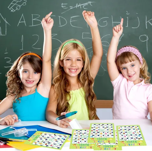 Miniatura 4 de Fancy Land Juego de bingo del alfabeto, juego educativo de aprendizaje de letras para niños, escuela, aula, hogar, suministros para fiestas