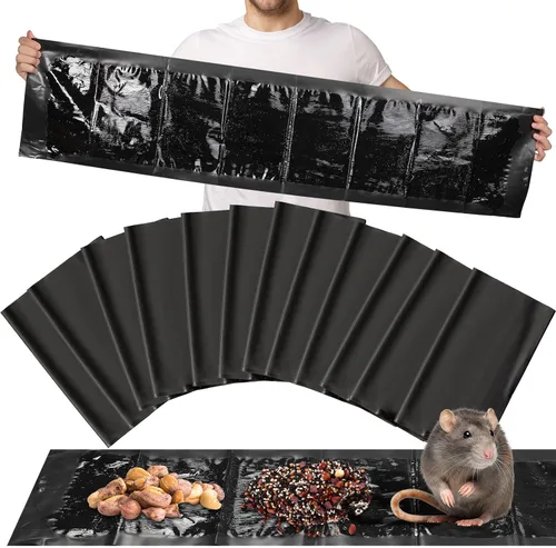 Miniatura 11 de Qualirey 4 Piezas Trampas Adhesivas de Pegamento para Ratones Ultra Grandes de 47 Pulgadas Trampa Adhesiva para Ratas que Funciona para Ratas Negro