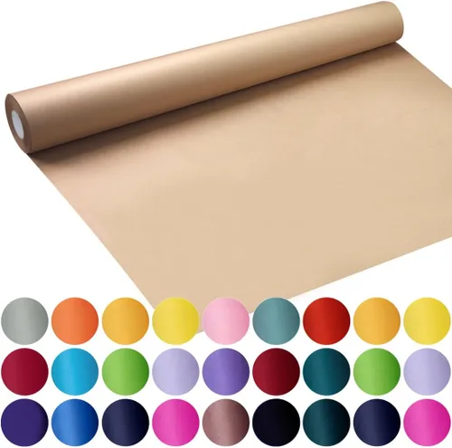 Miniatura 38 de SMART&CASUAL Papel de regalo negro de 17.8 x 760 pulgadas (63 pies) de papel kraft para regalo, tablón de anuncios, ramos, flores, niños, embalaje