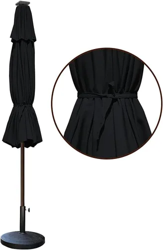 Miniatura 7 de EliteShade USA - Sombrilla solar de 9 pies / 2.74 metros, 10 años sin decoloración, con 80 luces LED para patio, mesa al aire libre, con Negro