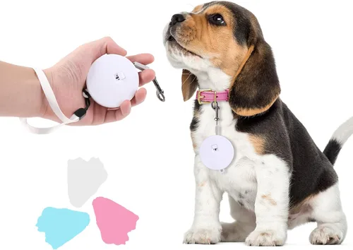 Miniatura 7 de Correa retráctil para perros pequeños y medianos de hasta 22 libras con cinta de nailon fuerte de 9.8 pies, manos libres, correa portátil y ligera
