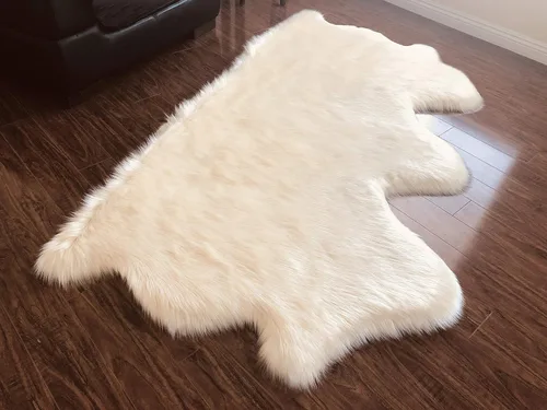 Miniatura 5 de LAMBZY Alfombra sintética de piel de oveja auténtica, con textura inferior gruesa, fuerte, fácil de lavar, resistente a las manchas, perfecta