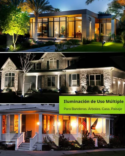 Miniatura 6 de Focos solares para exteriores, focos solares brillantes para paisaje, impermeables, 18 LED, 2 en 1, luz de bandera con energía solar, luces