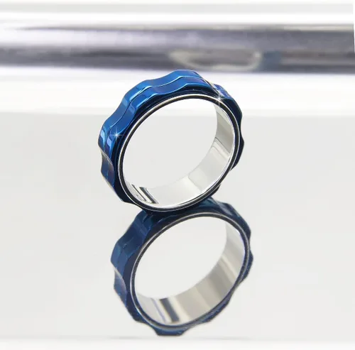 Miniatura 5 de AmorArtSky Anillos antiestrés para mujeres y hombres con ansiedad anillo giratorio de acero inoxidable de titanio, anillo para el pulgar, anillo