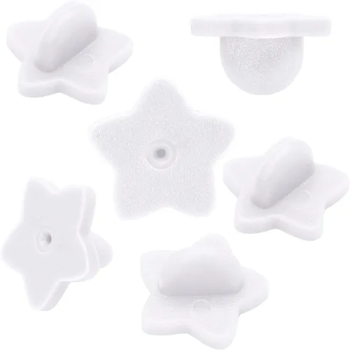 Miniatura 9 de Paquete de 100 pines de goma en forma de estrella, soporte de broche para corbata de sombrero de insignia de uniforme (negro)