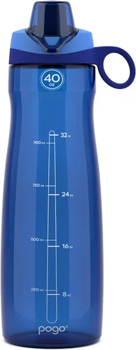 Miniatura 14 de Pogo Botella de agua de plástico sin bisfenol A con tapa con pico de 32 onzas, color azul atolón Azul (Blue Atoll)