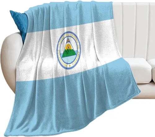 Miniatura 19 de Manta con la bandera de Nicaragua, manta suave y ligera, colcha duradera para decoración del hogar, manta de sofá de 30 x 40 pulgadas