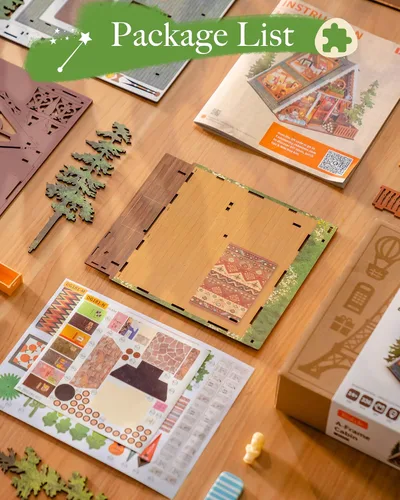 Miniatura 6 de Rolife - Kit de bricolaje de casa en miniatura para adultos, kit de casa de muñecas de madera mini, kits de construcción de diorama de casa pequeña