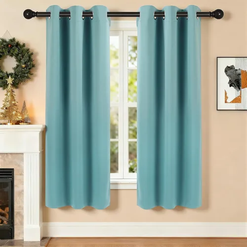 Miniatura 124 de Cortinas de oscurecimiento de habitación de 45 pulgadas de largo para dormitorio y sala de estar, cortinas térmicas aislantes con ojales