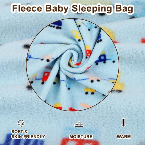Miniatura 2 de MooMoo Baby Saco de dormir con pies de franela sin mangas para bebé saco de dormir con piernas manta portátil 12M-3T