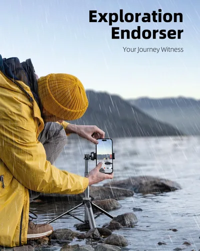 Miniatura 4 de EUCOS Soporte de trípode metálico de 67" para iPhone con control remoto y soporte ligero para cámara, trípode extensible resistente para teléfono
