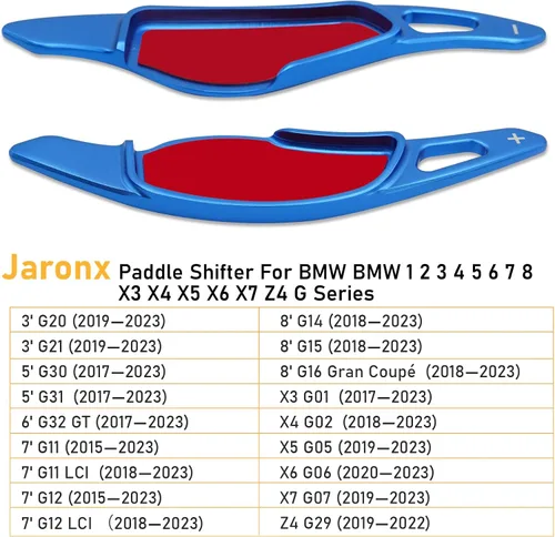 Miniatura 3 de Jaronx Compatible con extensión de palanca de cambio de paleta BMW 3'G20/5'G30/6'G31/7'G11/8'G14/X3 G01/X4 G02/X5 G05/X6 G06/X7 G07/Z4 G29