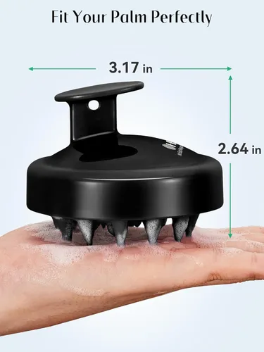 Miniatura 8 de HEETA - Juego de 2 masajeadores para el cuero cabelludo para el crecimiento del cabello, cepillo de champú de silicona suave para el cuero cabelludo