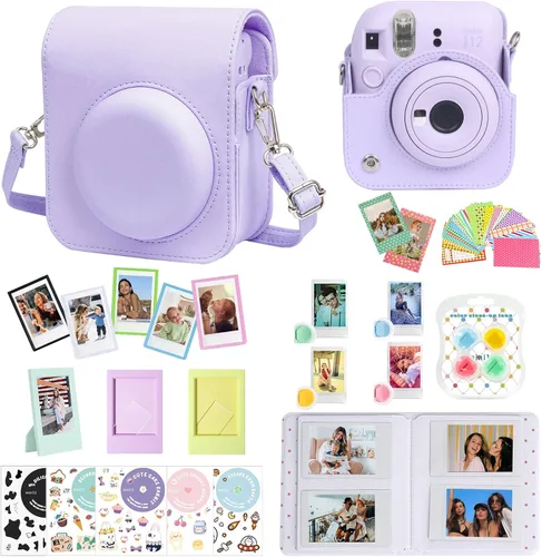 Miniatura 16 de CAIYOULE Accesorios para cámara Fuji Instax Mini 12, paquete de accesorios que incluye estuche de PU para la cámara 12, mini álbum de fotos, marcos