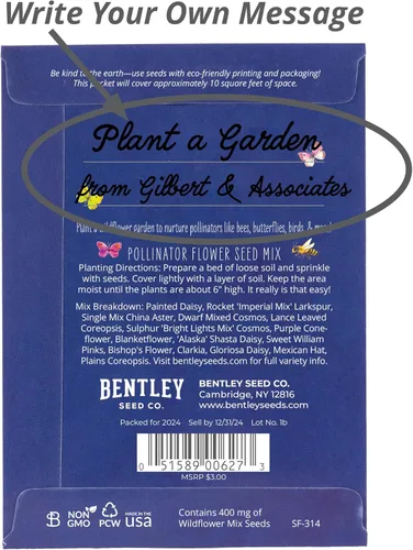 Miniatura 4 de Bentley Seed Co. Flores Polinizadoras del Planeta del Día de la Tierra Paquetes de Semillas de Flores Ilustrados con Abejas y Mariposas