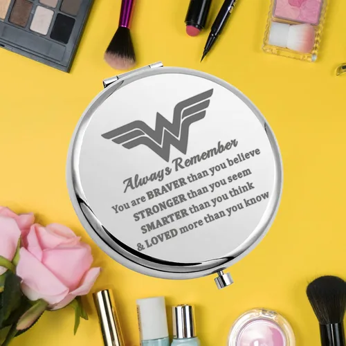 Miniatura 5 de KEYCHIN Espejo de bolsillo Heroine – Regalo para fans de Diana: Más valiente, más fuerte, más inteligente de lo que piensas - Espejo compacto Espejo