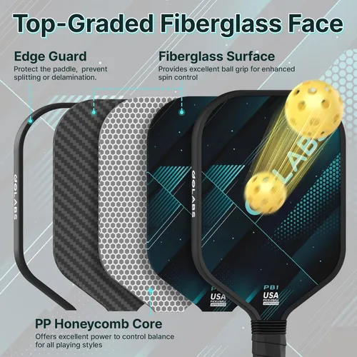 Miniatura 3 de Golabs PB1 Pickleball Paddles Set of 2, USAPA Approved 8oz Lightweight
