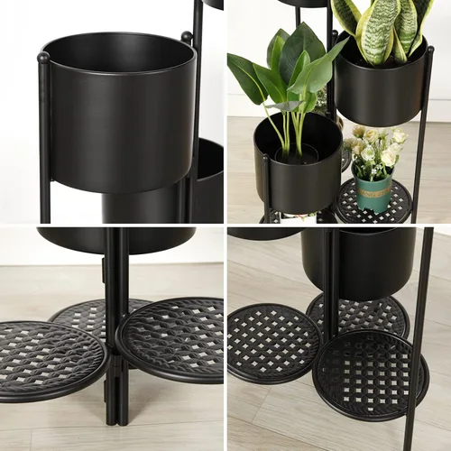 Miniatura 5 de Soporte para Plantas de Esquina Interior de Metal, 6 Niveles para 6 Macetas, Soportes para Macetas de Flores de Exterior, Estantes Portamacetas