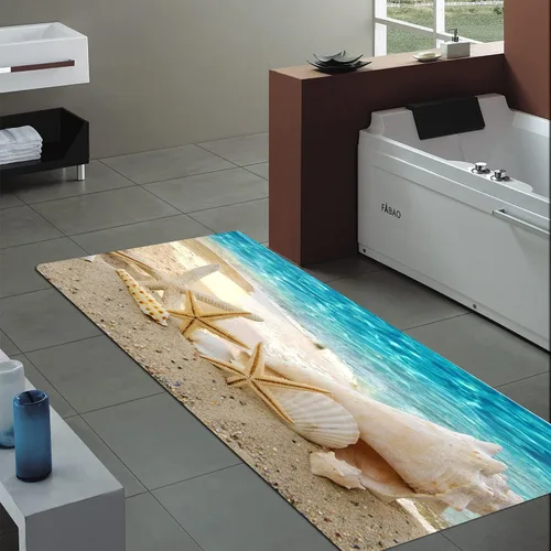Miniatura 32 de Alfombra antideslizante de espuma de esponja de pelo bajo para puerta de baño, alfombras separadas a prueba de deslizamiento, alfombra de ilusión