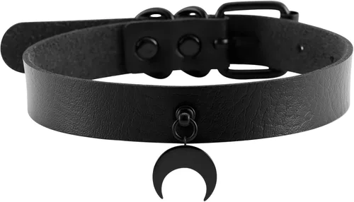 HEXALOVA Gargantilla negra gótica gargantilla de piel sintética collares de cruz para mujeres y niñas joyería punk emo para hombres collares de