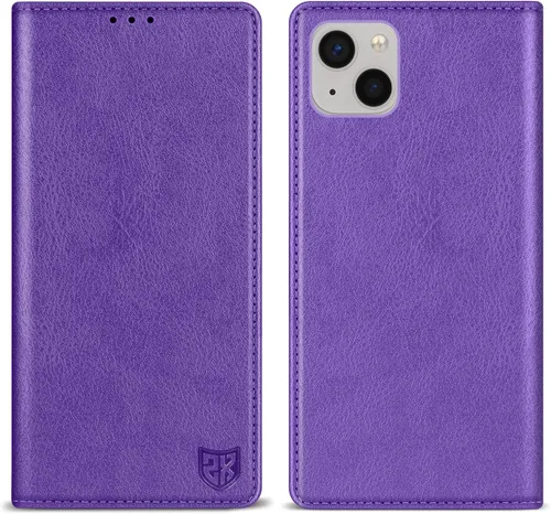 Miniatura 9 de ZZXX Funda tipo cartera para iPhone 13 con bloqueo RFID, soporte de ranura para tarjetas, funda protectora de cuero magnético fuerte plegable