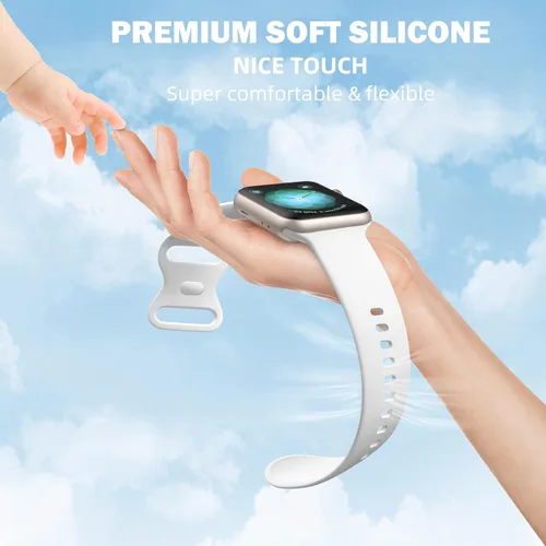 Miniatura 2 de Maledan Paquete de 6 correas compatibles con Apple Watch de 38mm 40mm 41mm 42mm 44mm 45mm 46mm 49mm, mujeres y hombres, correa deportiva de silicona