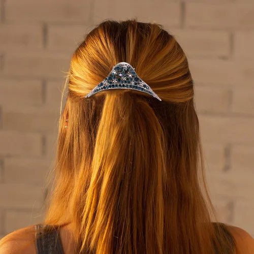 Miniatura 9 de Pinzas de metal para el cabello para mujeres y niñas, estilo retro ligero con diamantes de imitación brillantes con diamantes de imitación