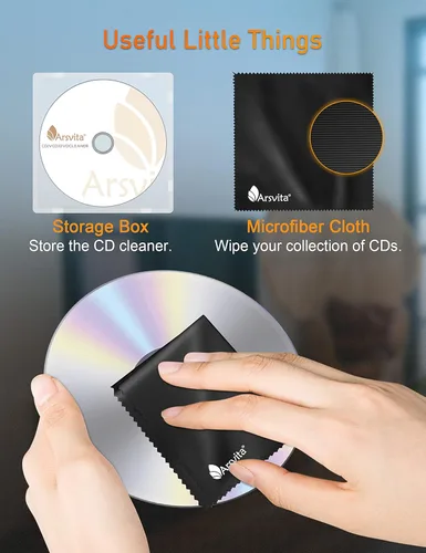 Miniatura 6 de Arsvita Limpiador de lentes láser de disco para reproductor de CD/VCD/DVD, seguro y eficaz, ARCD-03