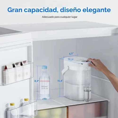 Miniatura 9 de Waterdrop FreshTaste - Jarra instantánea con filtro de agua, dispensador potente recargable, reduce el cloro, el plomo, el cobre, purifica, suaviza