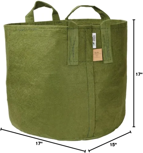 Miniatura 2 de Root Pouch Bolsa de cultivo reutilizable no degradable, 15 galones con asas (verde)